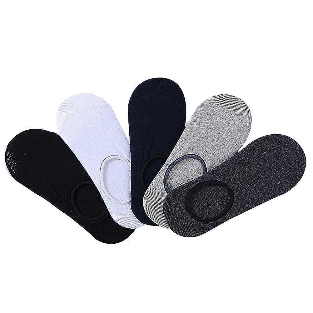 10 Pair Summer Cotton Non slip Boat Socks Invisible for Men and Boys (Random Color)