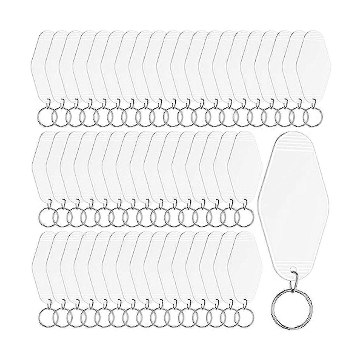 50 Pcs Motel Keychain Blank Hotel Keychain Sublimation Vintage Keychain Bulk for Ornament C