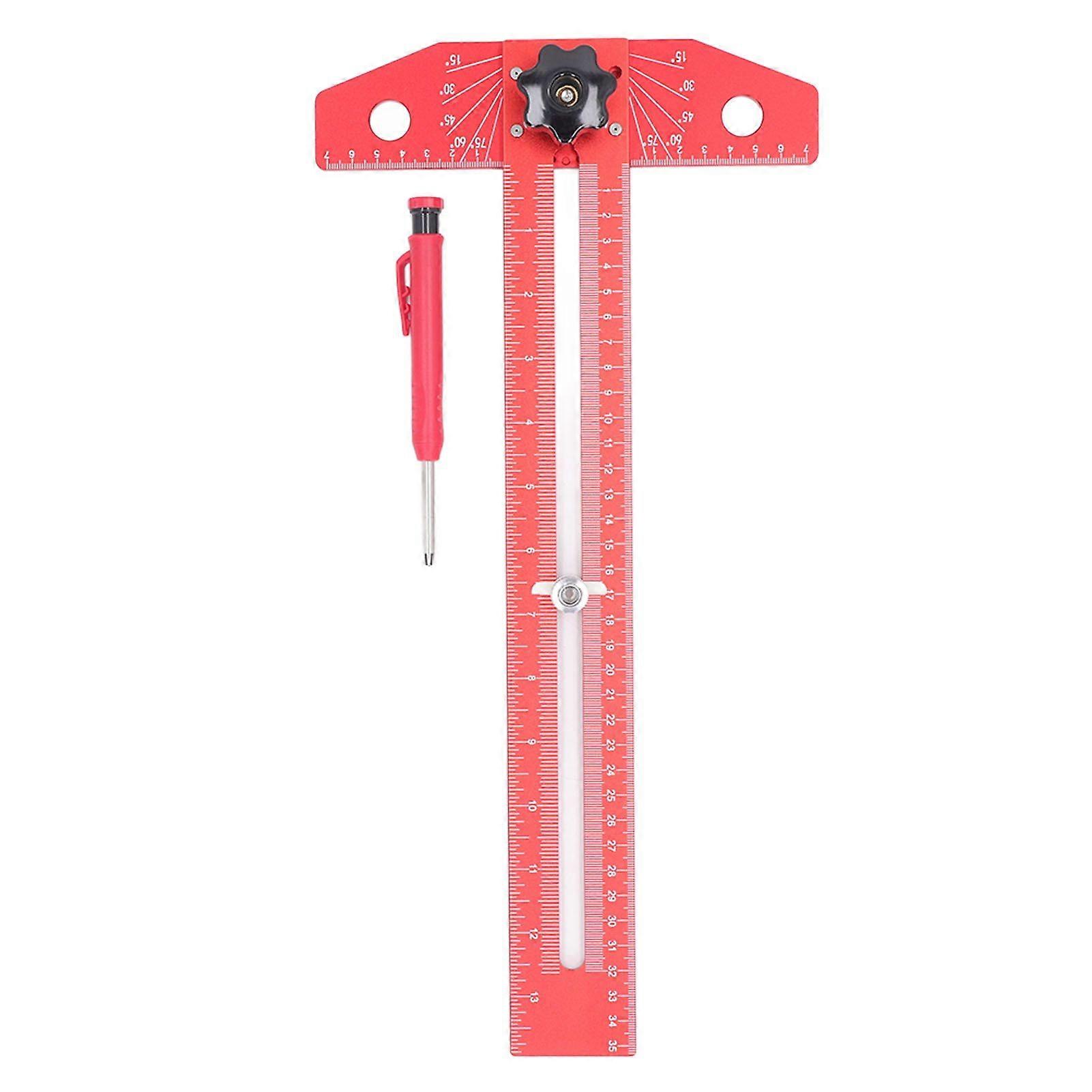 T Square Ruler Protractor for Crafting Aluminum Alloy Woodworking Scriber Carpenter Layout Measuring Tool