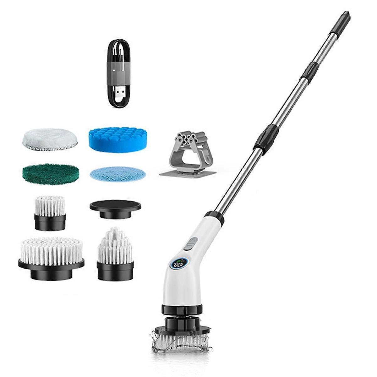 Electric Scrubber Cordless Cleaning Brush Shower Cleaning Brush with 7 Replaceable Brush Heads Power Scrubber