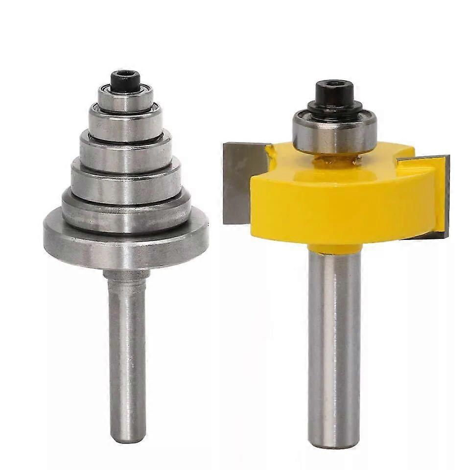 1/4'' Rabbet Router Bit with 6 Adjustable Bearings, Cemented Carbide Grooving