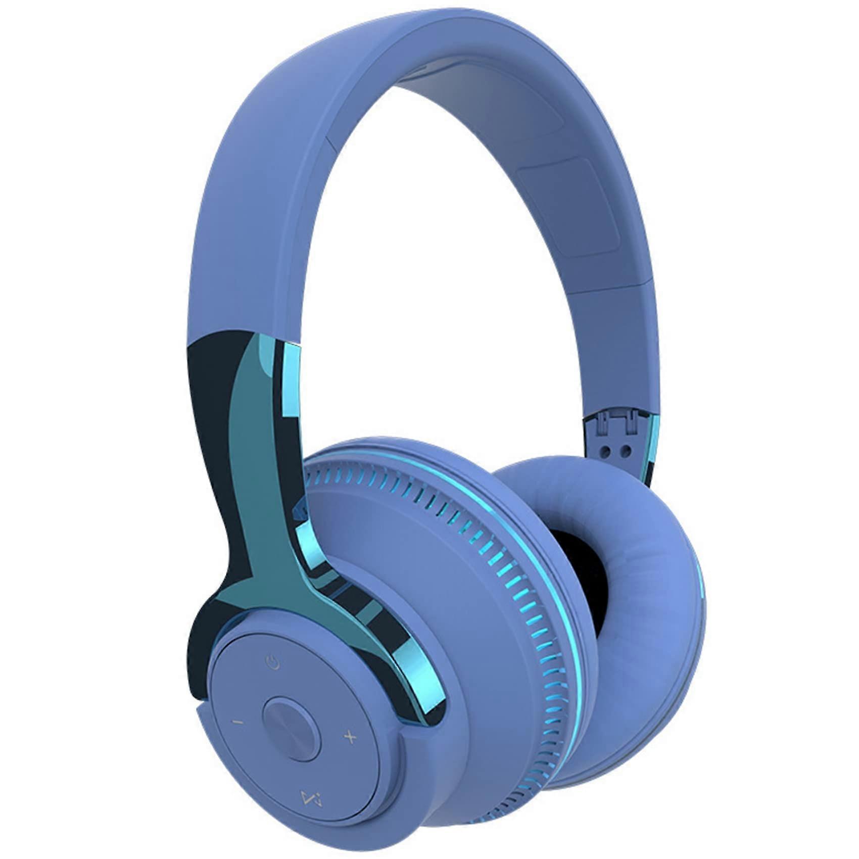 Bluetooth 5.1 Headphones Colorful Wireless Headset For Game Console And PC Blue