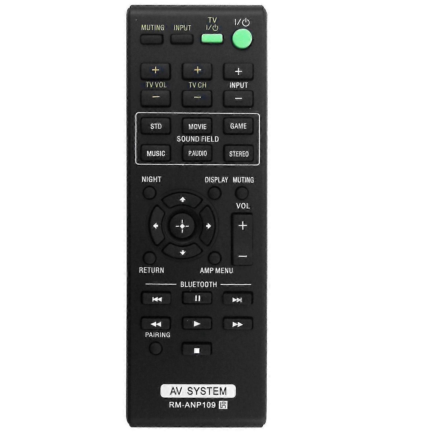 RM-ANP109 Replace Remote for Sony Home Theater Sound AV System HT-CT260 HT-CT260C HT-CT260H HT-CT260HP HT-CT260W SACT260