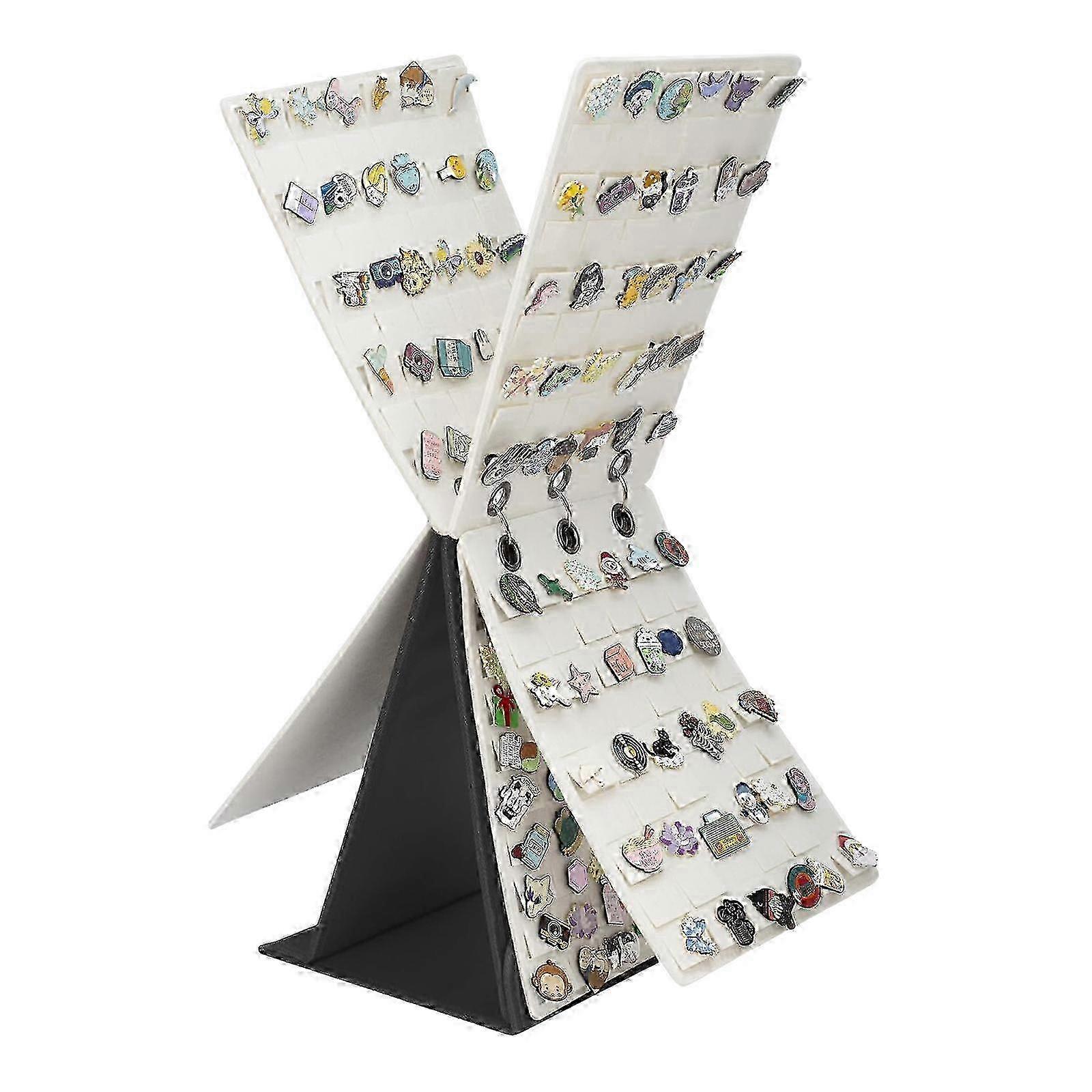 Portable Felt Lapel Pin Storage Rack Multitiered Rotating Display Accessory for Collectibles and Merchandise