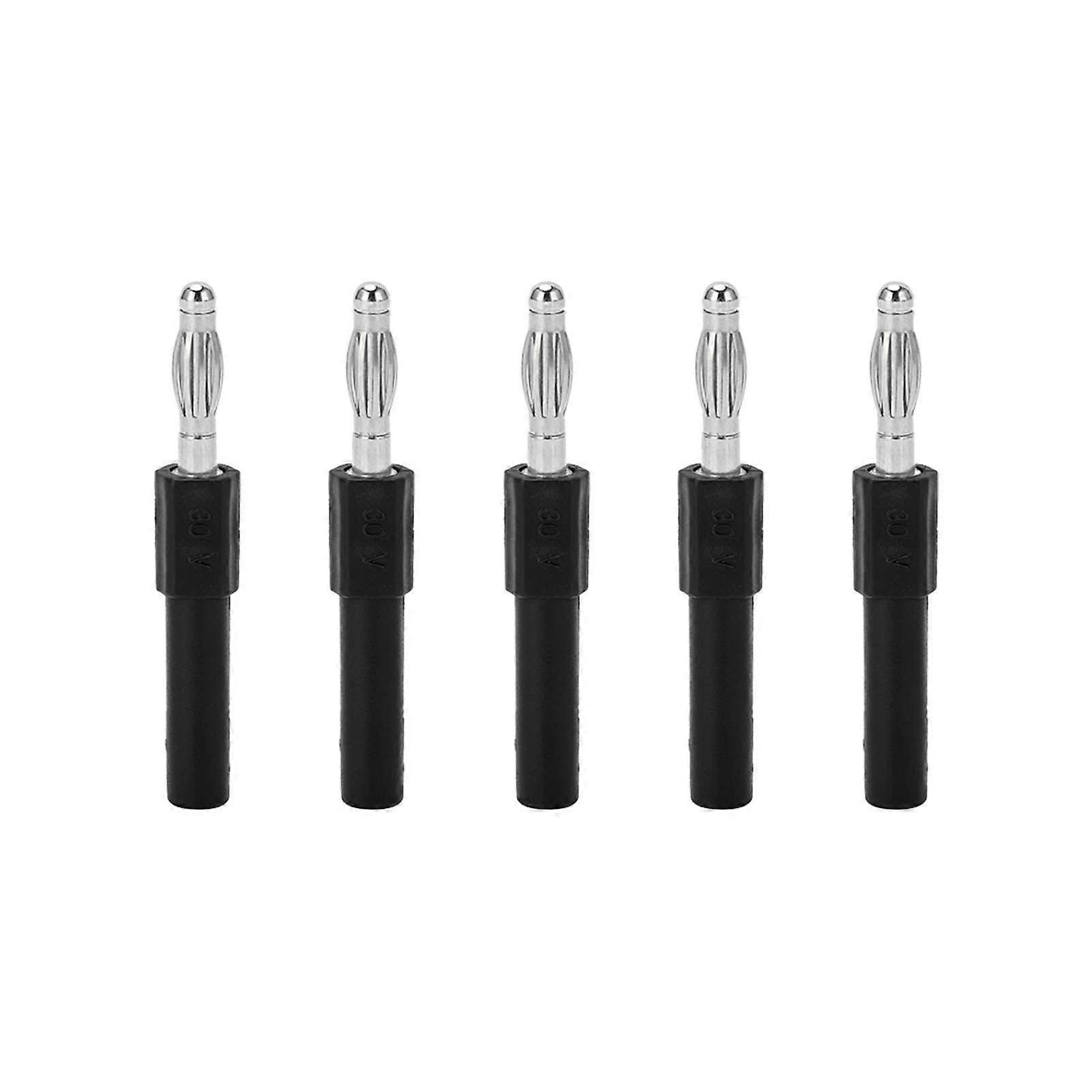5Pcs 4mm Banana Plug Adapter Strong Connectivity Good Conductivity 4mm to 2mm Conversion Banana PlugBlack