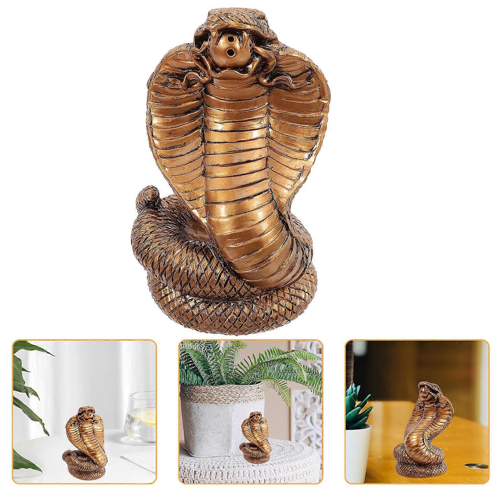 Resin Snake Sculpture Decoration with 3Pcs Dark Brown Snake Statues