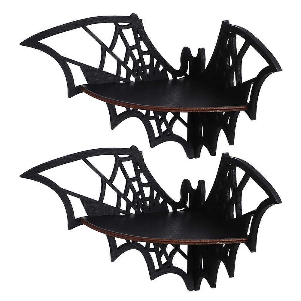 Wooden Halloween Floating Shelf Creative Spider Web Corner Rack 10Pcs