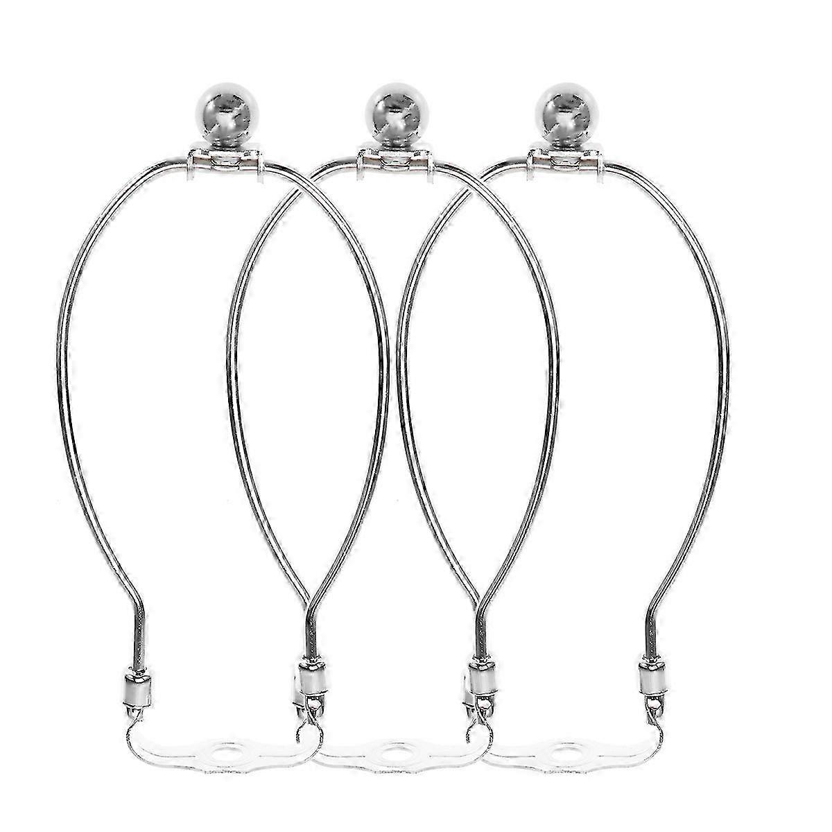 3 Pcs 8 Inch Silver Lamp Harp Holder Heavy Duty Lamp Shade Harp Crystal Lamp Floor Lamp Chrome-plated Horn Bracket Edition 0923
