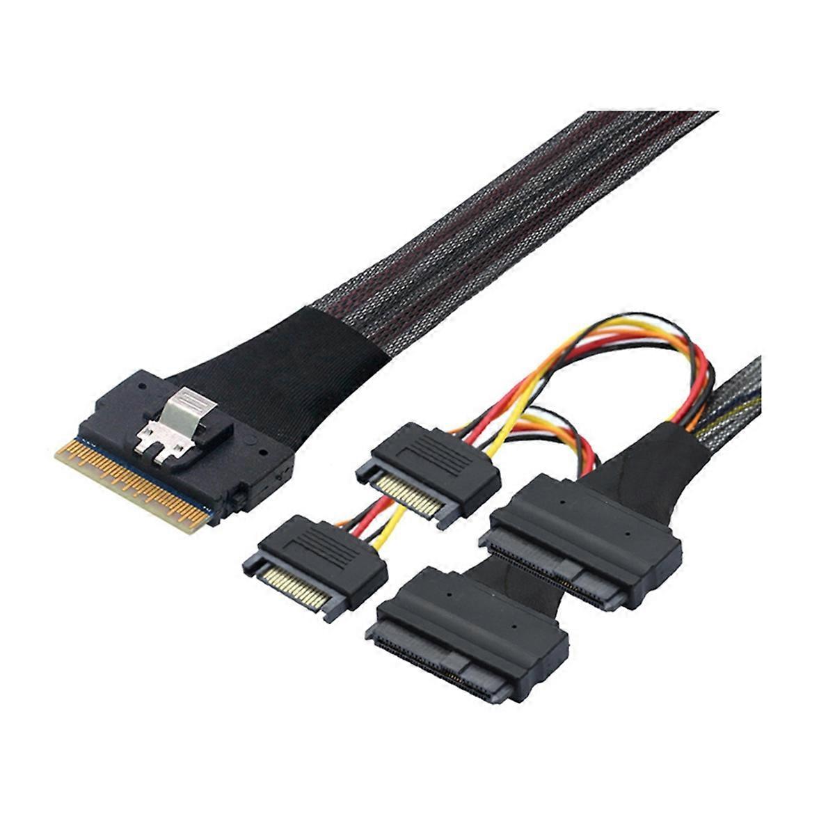 SFF8654(8i) to 2xSFF-8639 NVME U.2 Cable NVME SFF8654 to SAS Conversion Slimesas Data  fer Cable