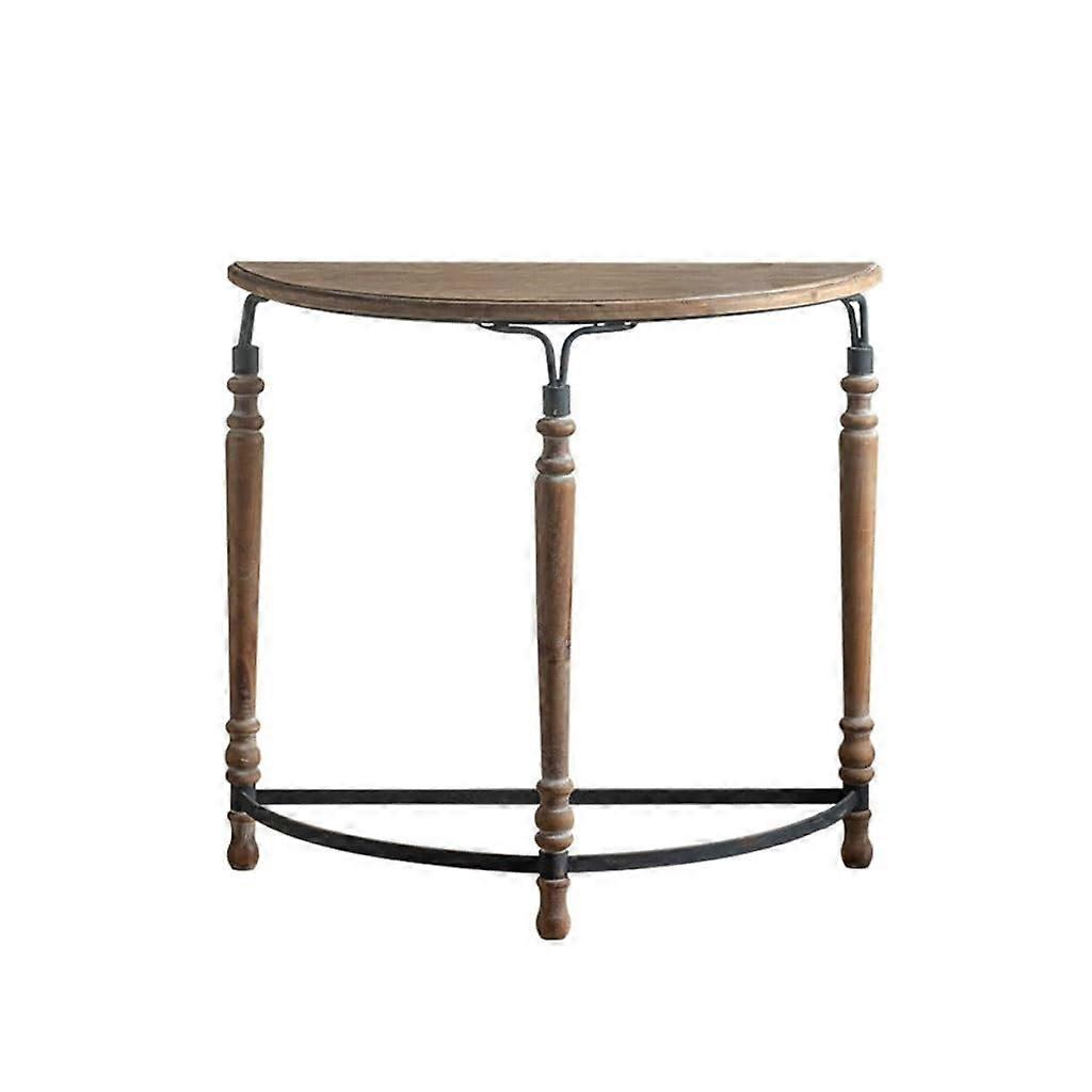 Living Room Table Solid Wood Vintage Entryway Table Against Wall HalfRound Center Table For Living Room Model A