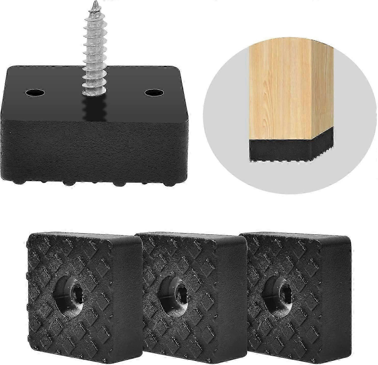 20 μαύρα έπιπλα πόδια τετράγωνα λαστιχένια πόδια καπάκια ποδιών για καρέκλες κήπου κατάλληλο για όλους τους τύπους επίπλων, αντιολισθητικά, κρατήστε μακριά από βρεγμένα δάπεδα protec