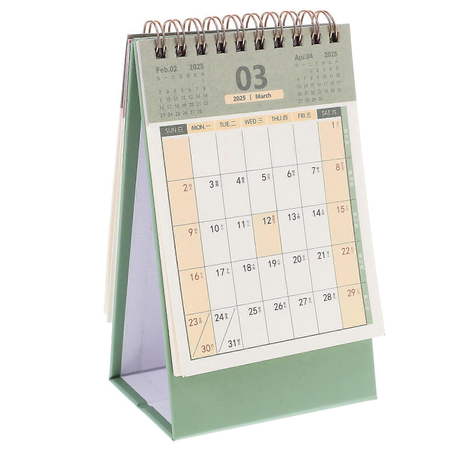 Standing Flip Desktop Calendar for Daily Planning 2Pcs