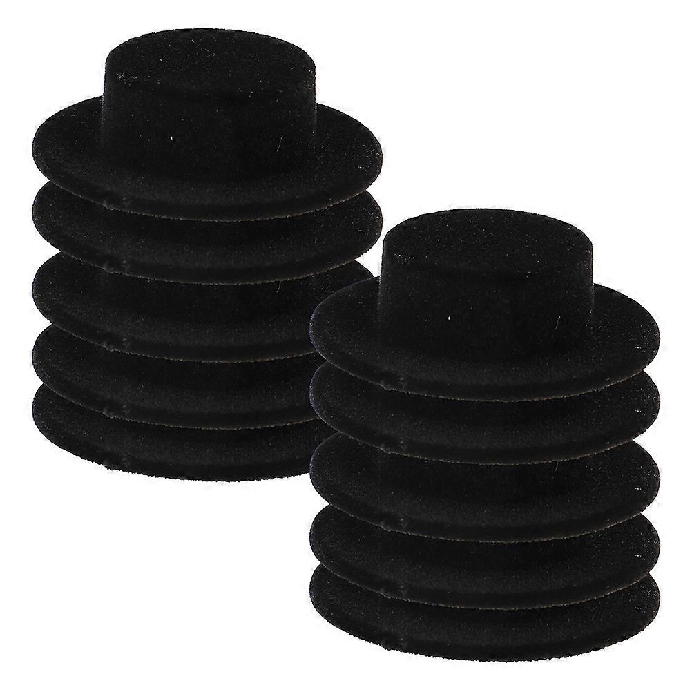 Mini Doll Hats for Decoration 30Pcs Black Resin Flocking Hats