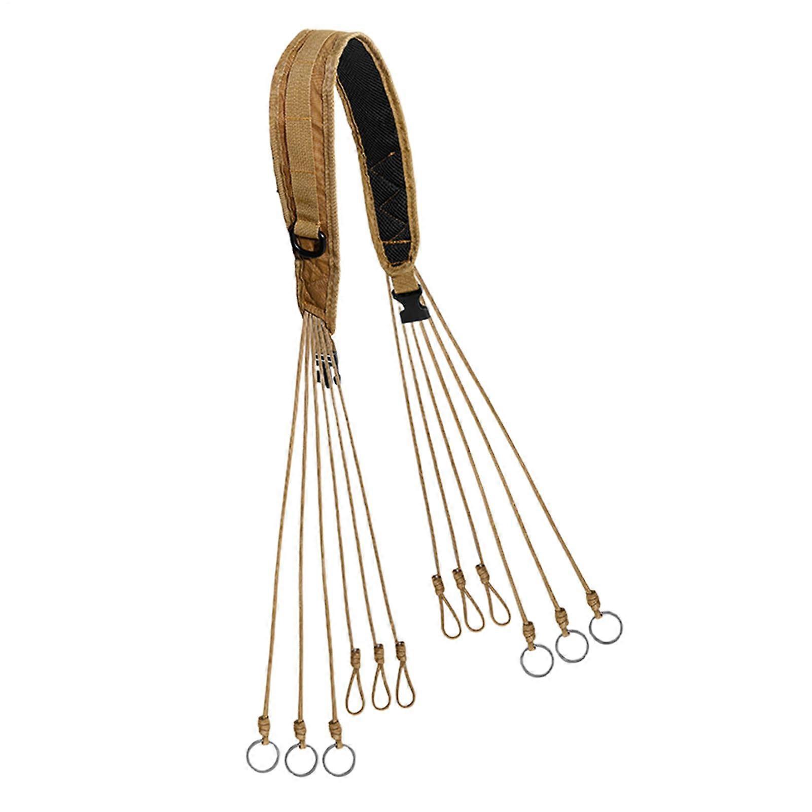 Waterfowl Carrier Strap Duck Call Lanyard 12Ring Design Holder Khaki Turkey Mallard Duck Harness For Outdoor Hunting