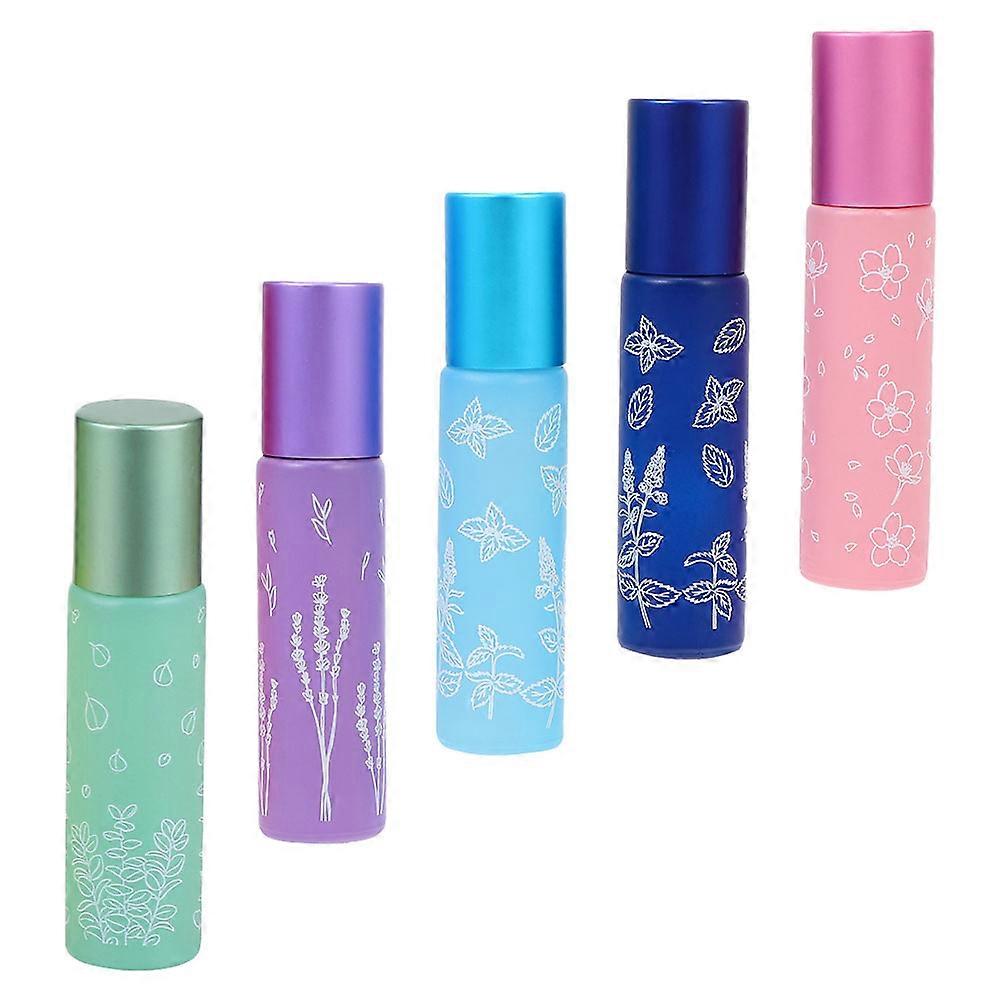 Small Roller Bottles Glass Sub Bottles for Storage 5Pcs Collection