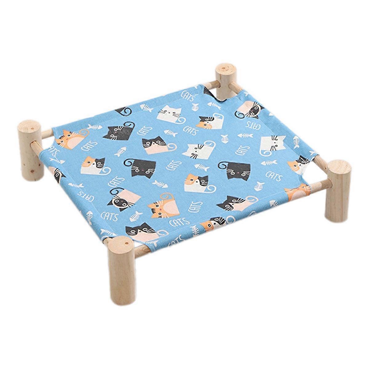 Cat and Dog Hammock Bed Wooden Cat Hammock Elevated Cooling Bed I