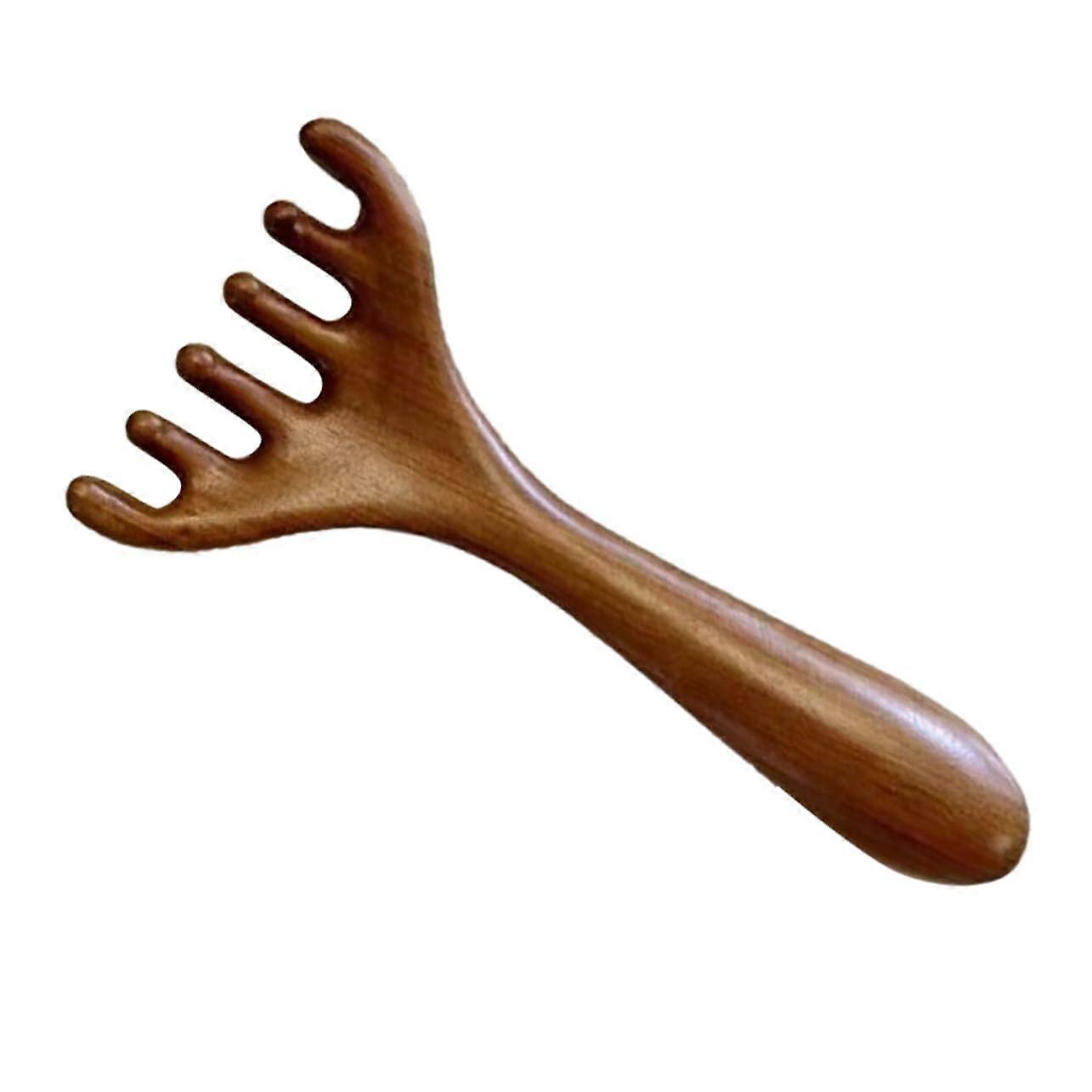 Wooden Scalp Massage Comb Natural Wide Tooth Acupoint Massager For Relaxation Portable Meridian Stimulation Tool