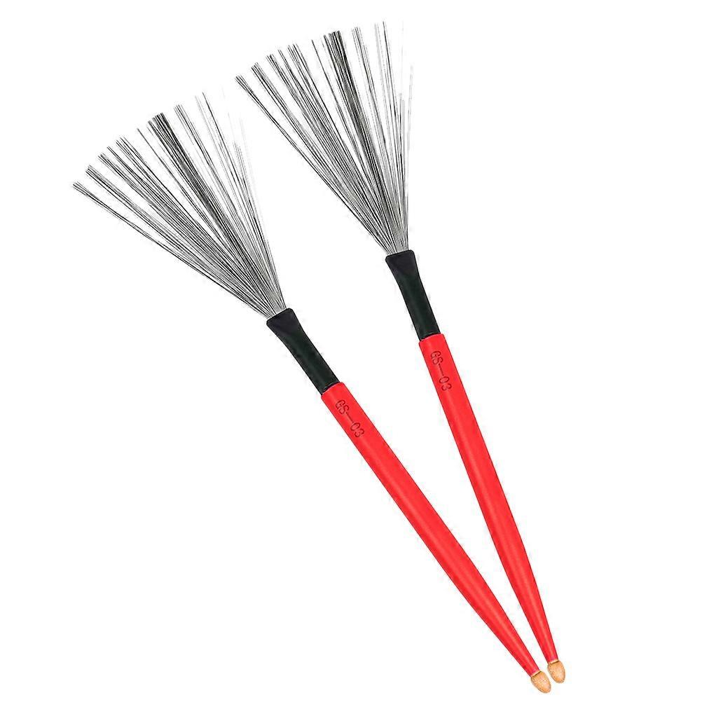 Compact Drum Wire Brush For Youth Rock Bands And Jazz Drums 39x1.5cm With Grip Comfort And Prevent Slipping 4 Pairs