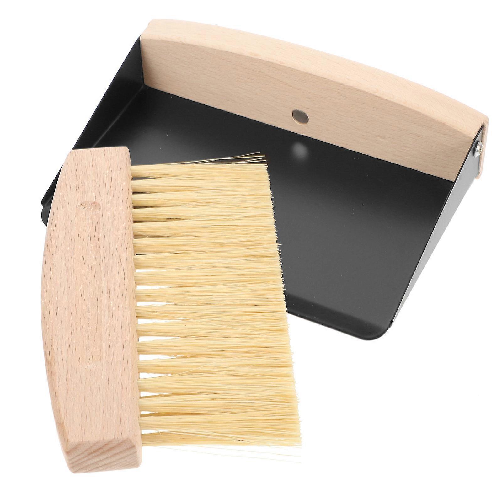 Dust Sweeper Mini Cleaning Broom Tabletop Dust Iron Beech Material for 1 Set