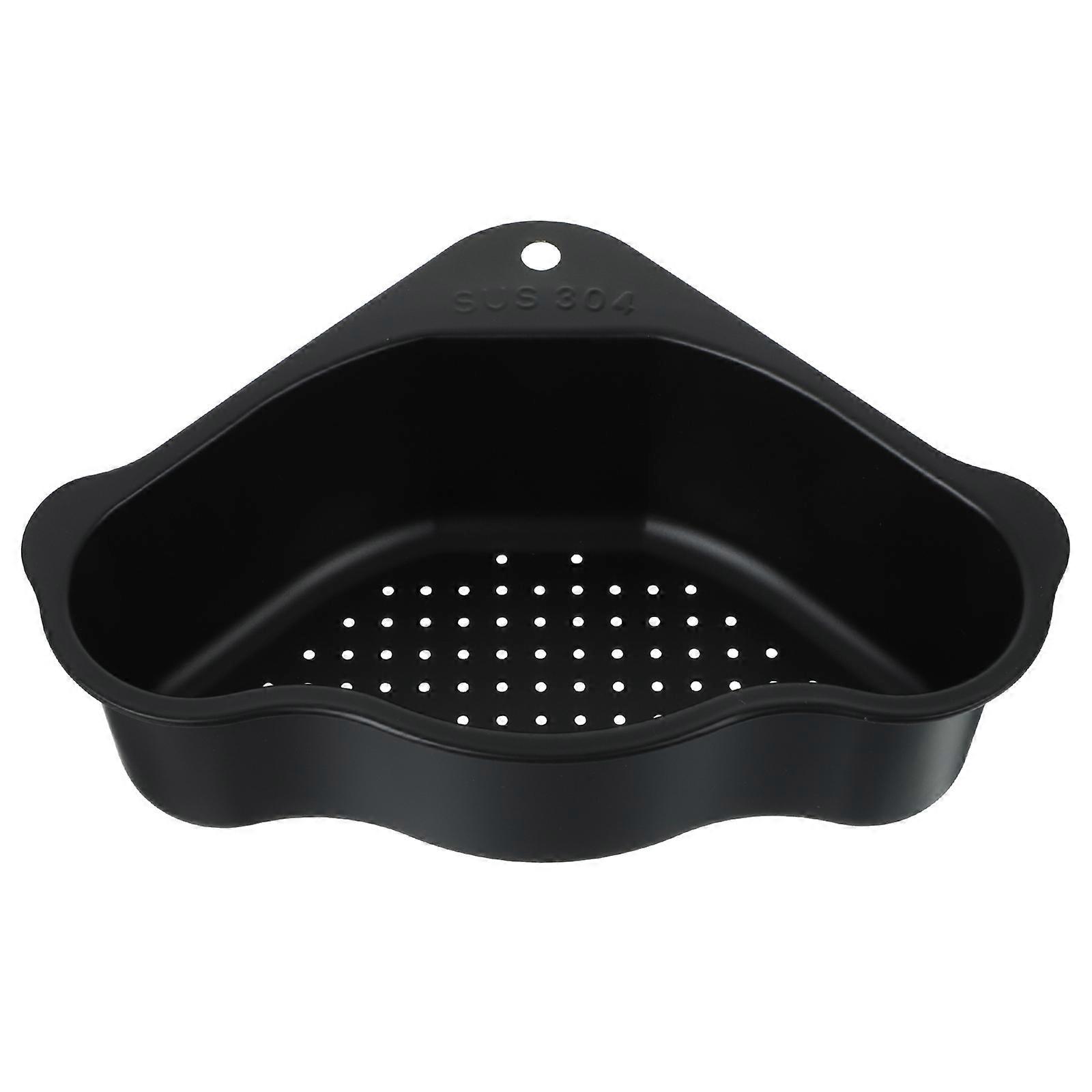 High-Temperature Resistant Sink Strainer Black Kitchen Use Simple Design 1Pack