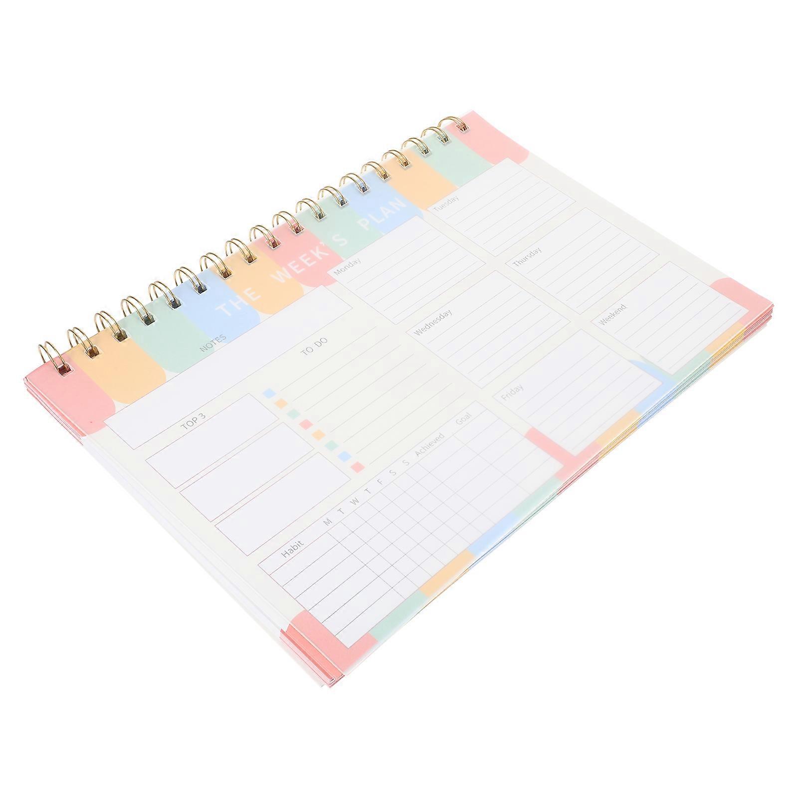 Tear-Off Notepad Daily Planner For Office And Study 9.8X6.5 Assorted Color Non-Stick Writing 2Pcs