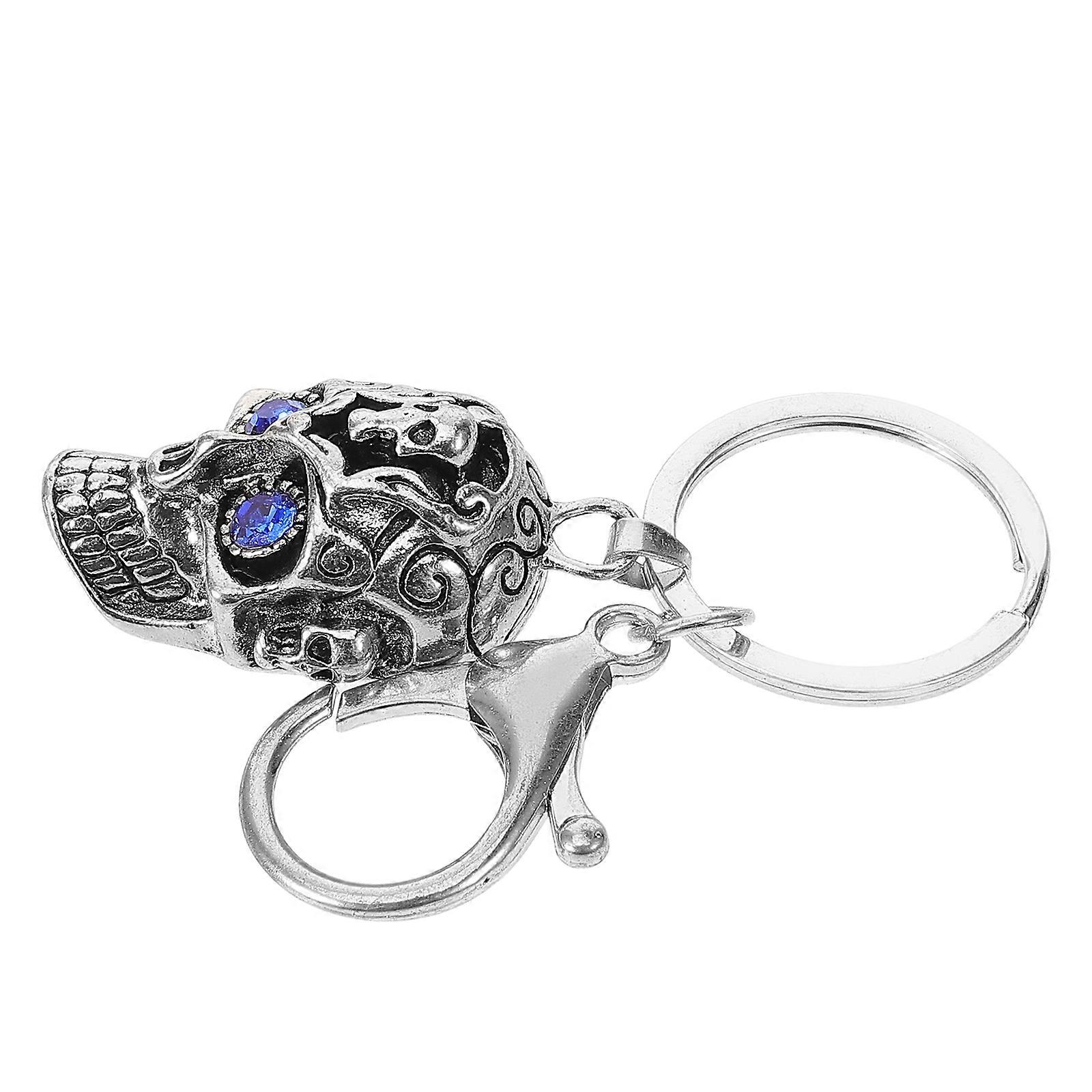 Retro Skull Keychain Alloy Key Chain for Decoration 2Pcs Trendy and Durable