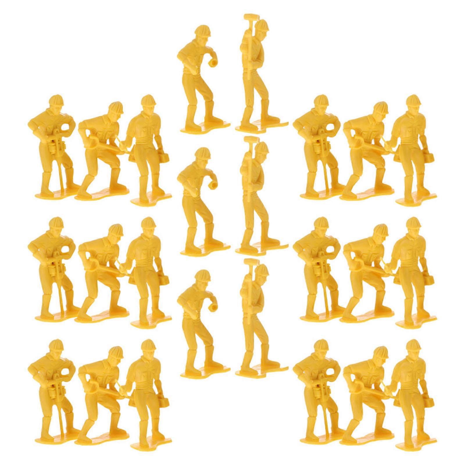 Tiny Toy Play Figurine Set Engineering Man Model Toy All Ages DIY Educational Collection 54Pcs