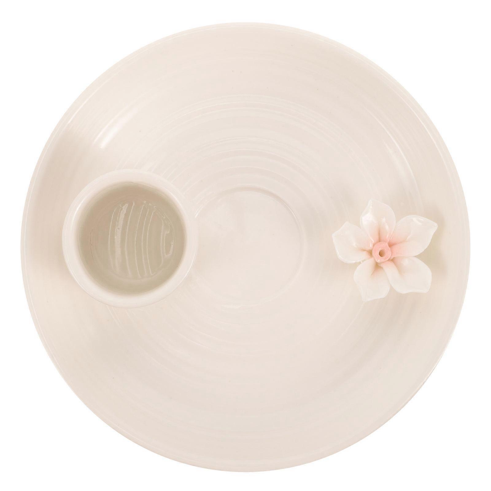 White Ceramic Incense Burner for Home Use with 3Pcs Incense Holders