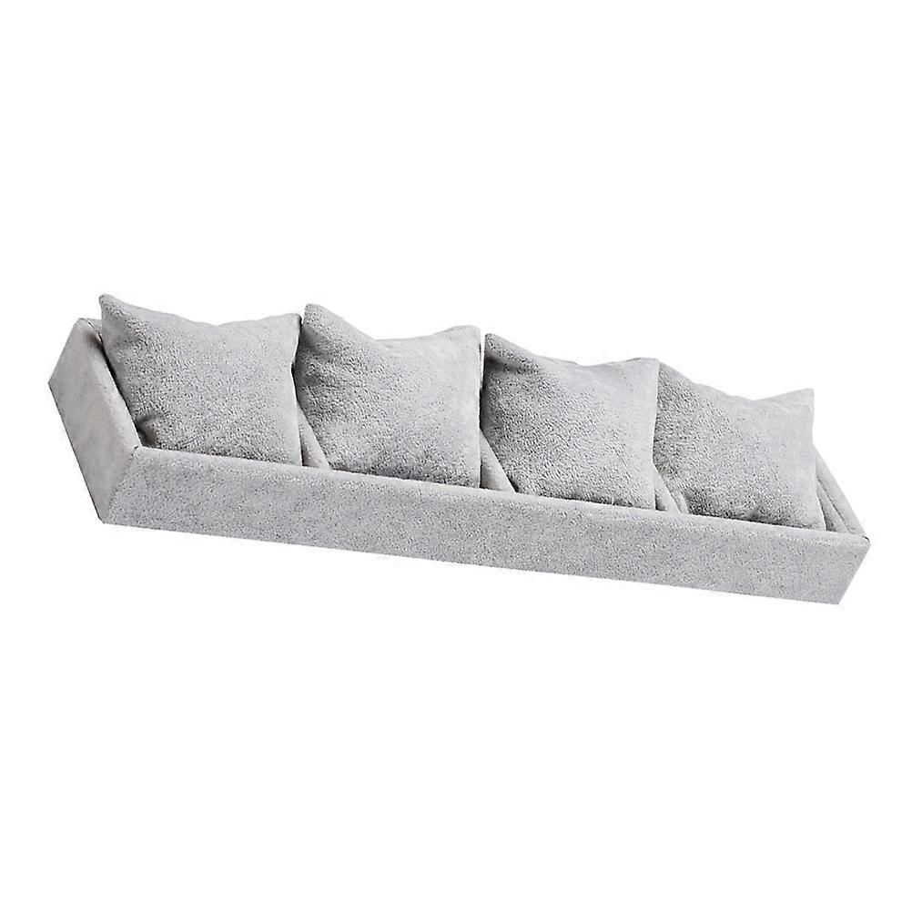 Jewelry Packing Box 4-Slots for Watch Display 2Pcs Grey Storage Organizer
