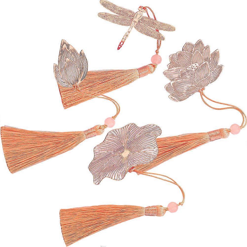 Assorted Color Metal Bookmarks Set for Book Marking 8Pcs with Tassel