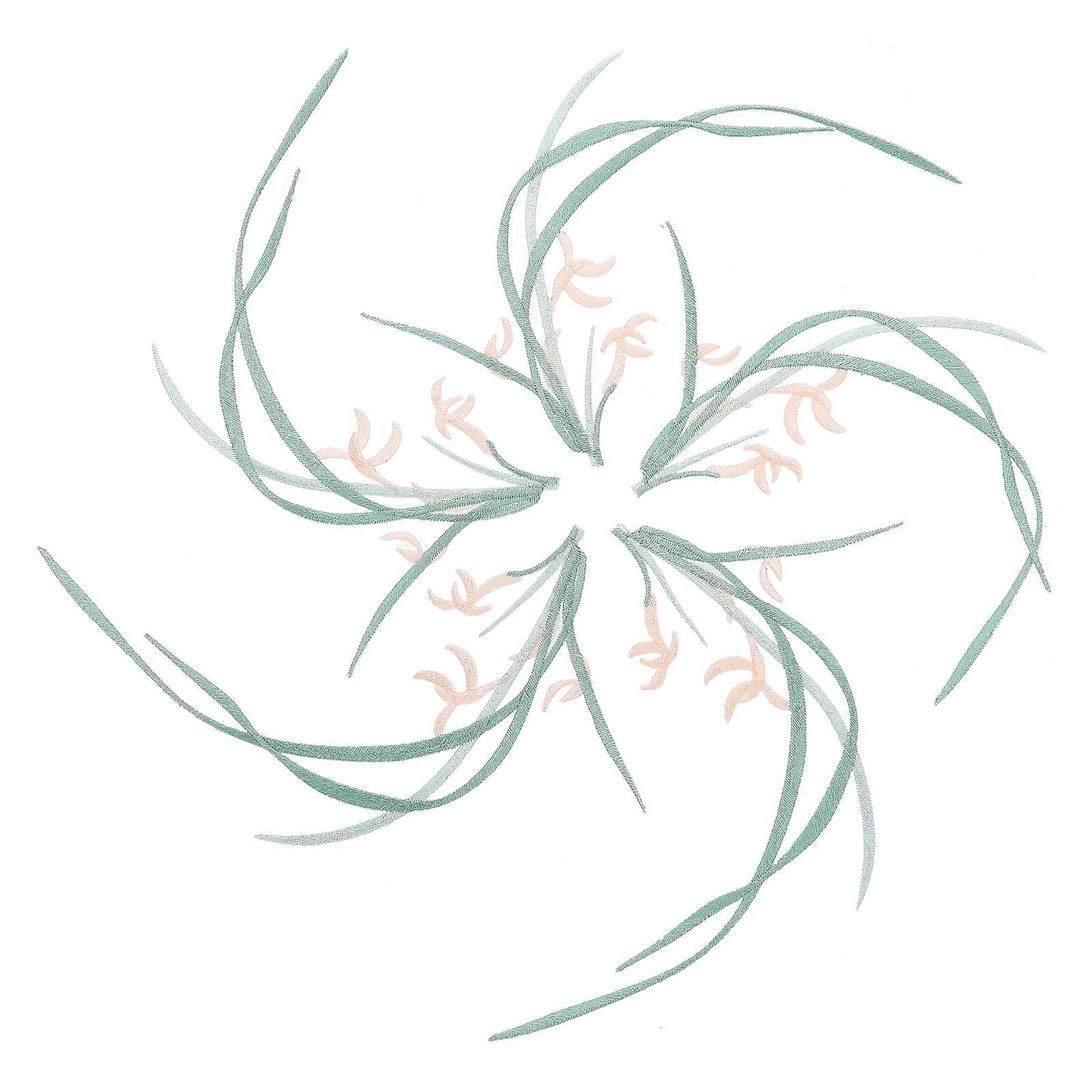 Embroidery Pcs Cymbidium Flower Appliques Suitable For Home Furnishings And DIY Craft Projects In Orange