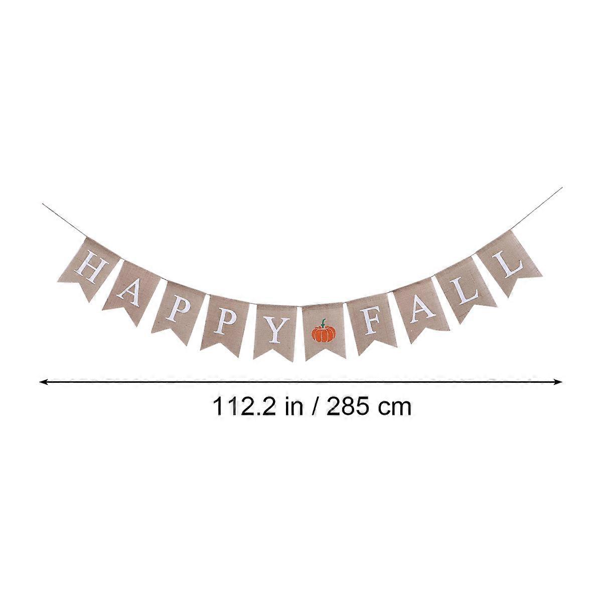 Thanksgiving Themed Happy Fall Letters Bunting Banner 3Pcs Rectangular Decorative Supplies For Party