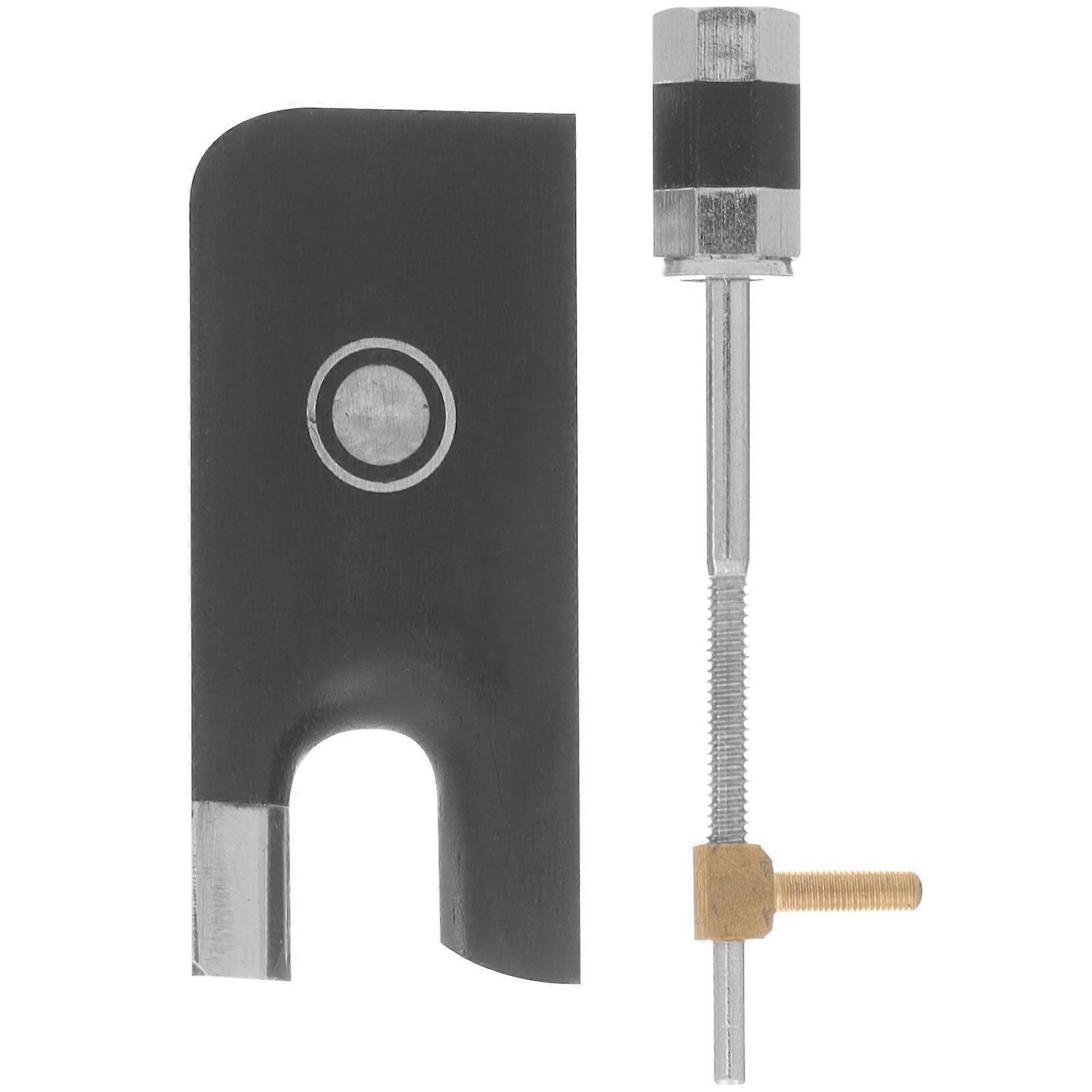 Violin Bow Frog Replacement with Screw for Musical Instruments in Black Copper Metal 1 Set
