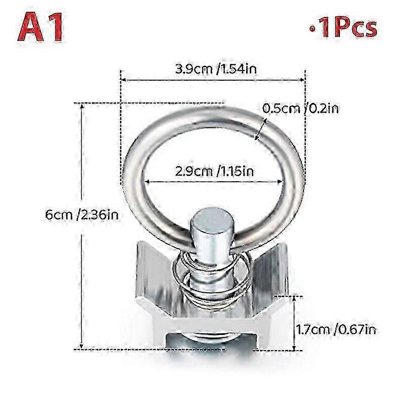1/6/10/16PCS L-Track Quick Hook Spring Bolt With Round Ring Trailer Fixing Ring