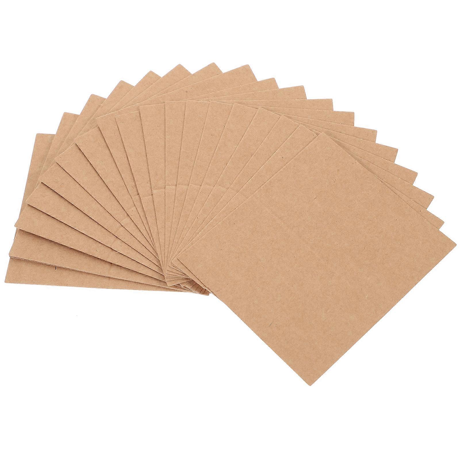 Name Display Card Kraft Paper Stand for Office Use 35Pcs Brown Desktop Adornment