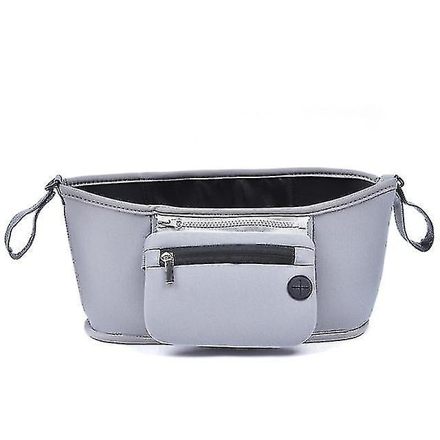 Baby Stroller Accessories 2 In 1 Portable Stroller Organizer Trolley Bag Gray