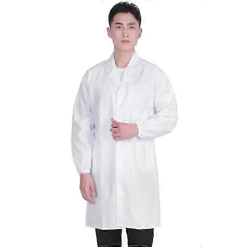 Erkekler İçin Profesyonel Laboratuvar Önlüğü, Tam Kollu Poli Pamuklu Uzun Tıbbi Önlük (s-4xl)