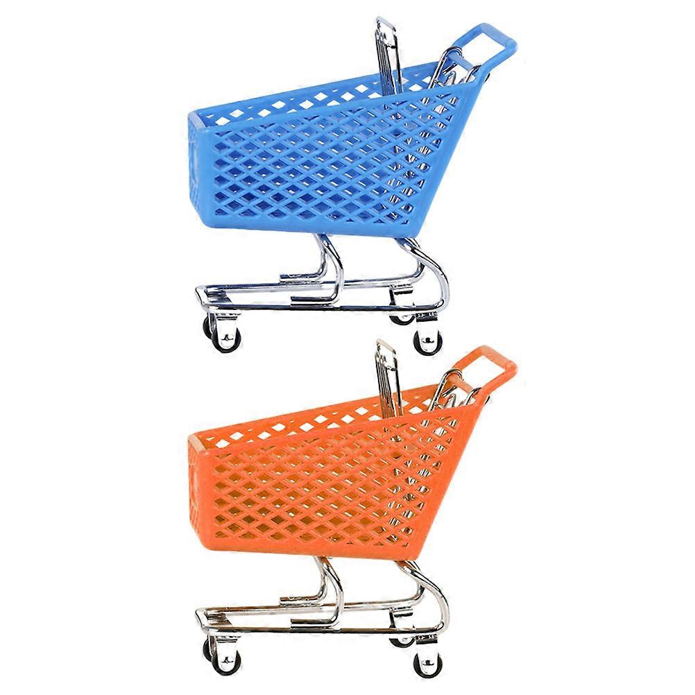 Unique Mini Shopping Cart Storage Basket for Gadget Storage 2Pcs