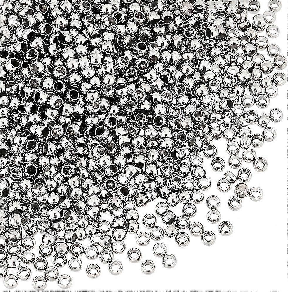 800 Stück runde Quetschperlen, 2,5 mm, Edelstahl-Abstandsperlen, Klemmenden, Rondellperlen, winzige Quetschperlen, Abstandsperlen, Metallperlen, 26 Stück