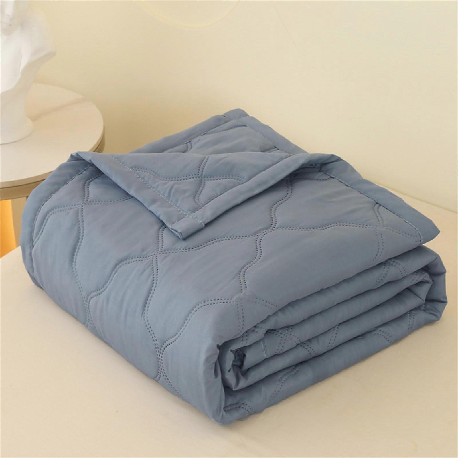 Bed Throws Quilted Bedspreads Lightweight Patchwork Quilt Washable Throw All Seasons GrayBlue 150x200cm