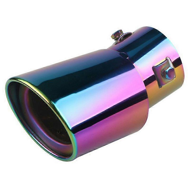 Car Multicolor Round Bend Exhaust Tail Muffler Tip Pipe Universal