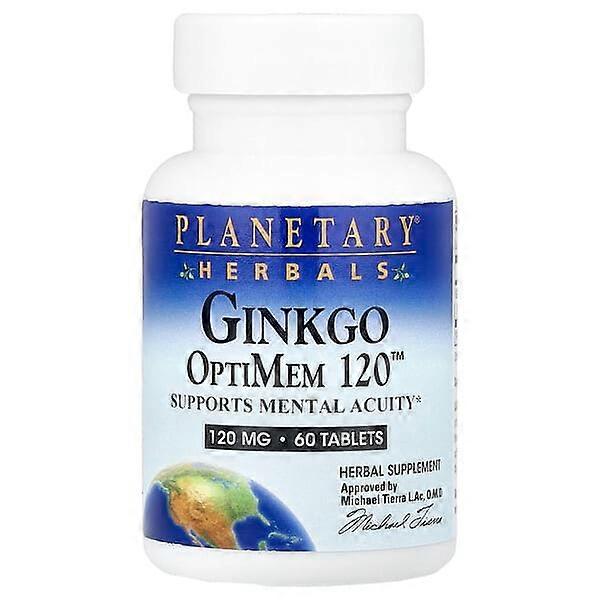 Planetary Herbals, Ginkgo OptiMem 120ÃÂÃÂ¢ÃÂÃÂÃÂÃÂ¢, 120 mg, 60 Tablets