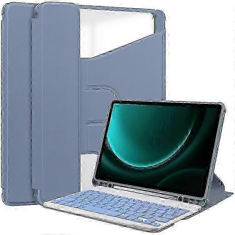 Compatible For Samsung Galaxy Tab S9 FE+ Case with Bluetooth Keyboard Rotary Stand Tablet Cover miao8