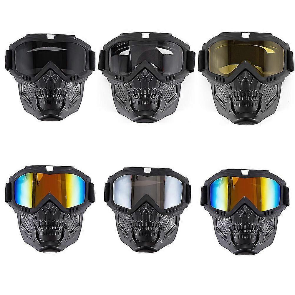 Windproof Motorcycle Goggles with Face Shield compatible with Racing and Protective Helmet Use