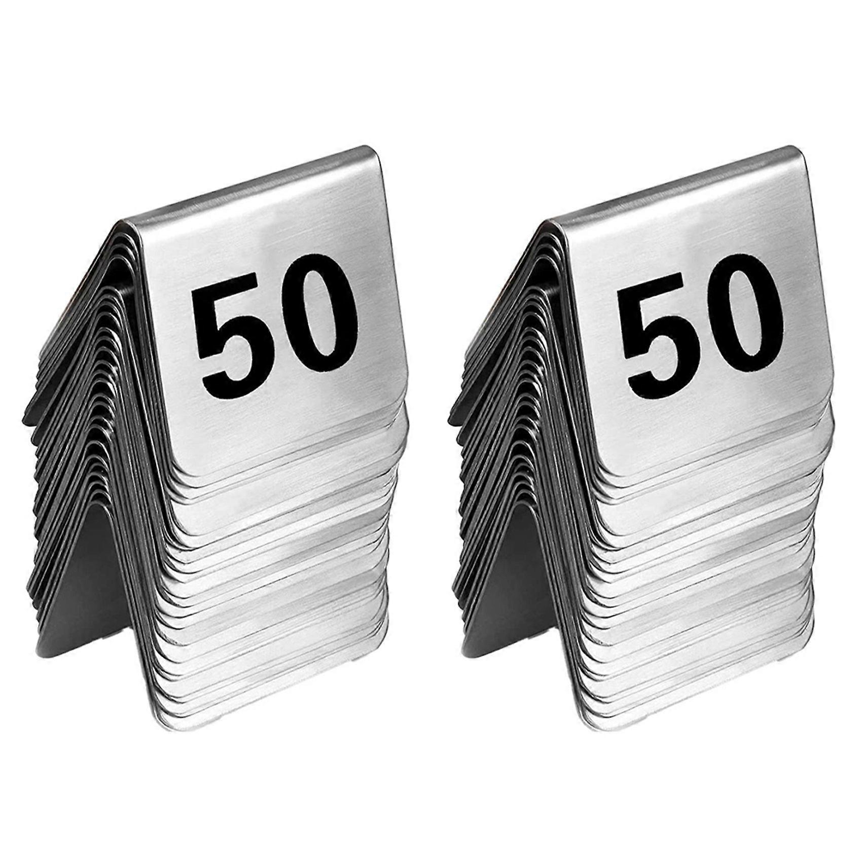 100PCS Restaurant Bar Place Table Marker Tabletop Number Sign Stackable Table Number Cards Double-Side Black Number