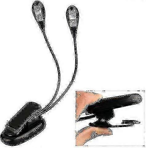 クリップ 2 アーム 4 Led ブック読書音楽スタンド ライトランプ ラップトップ電子ブック リーダー用