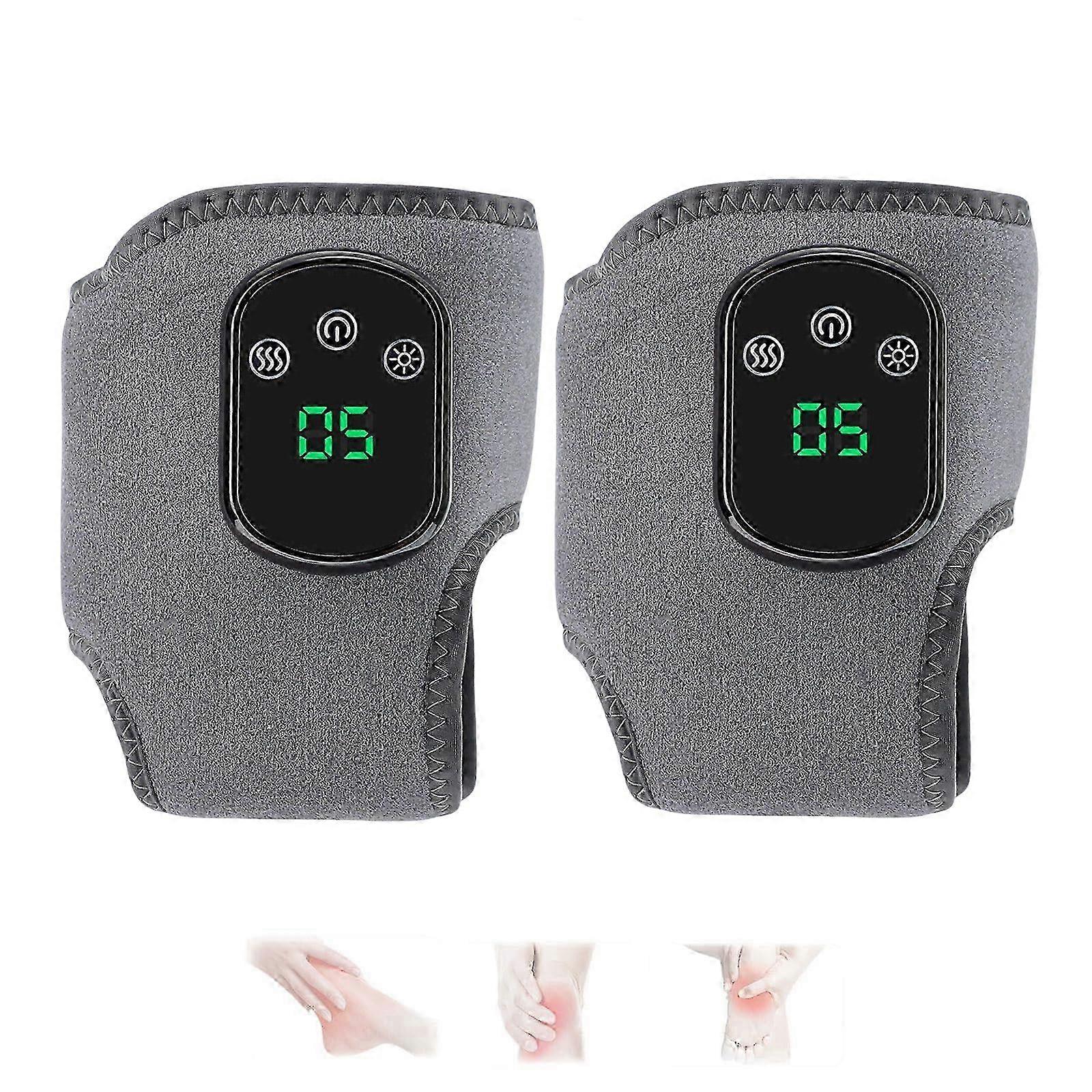 2X 2025 Emsense Foot Massager Wireless Portable Triple Method 3 Vibration Mode Heated Ankle Wrap For Home Office Travel