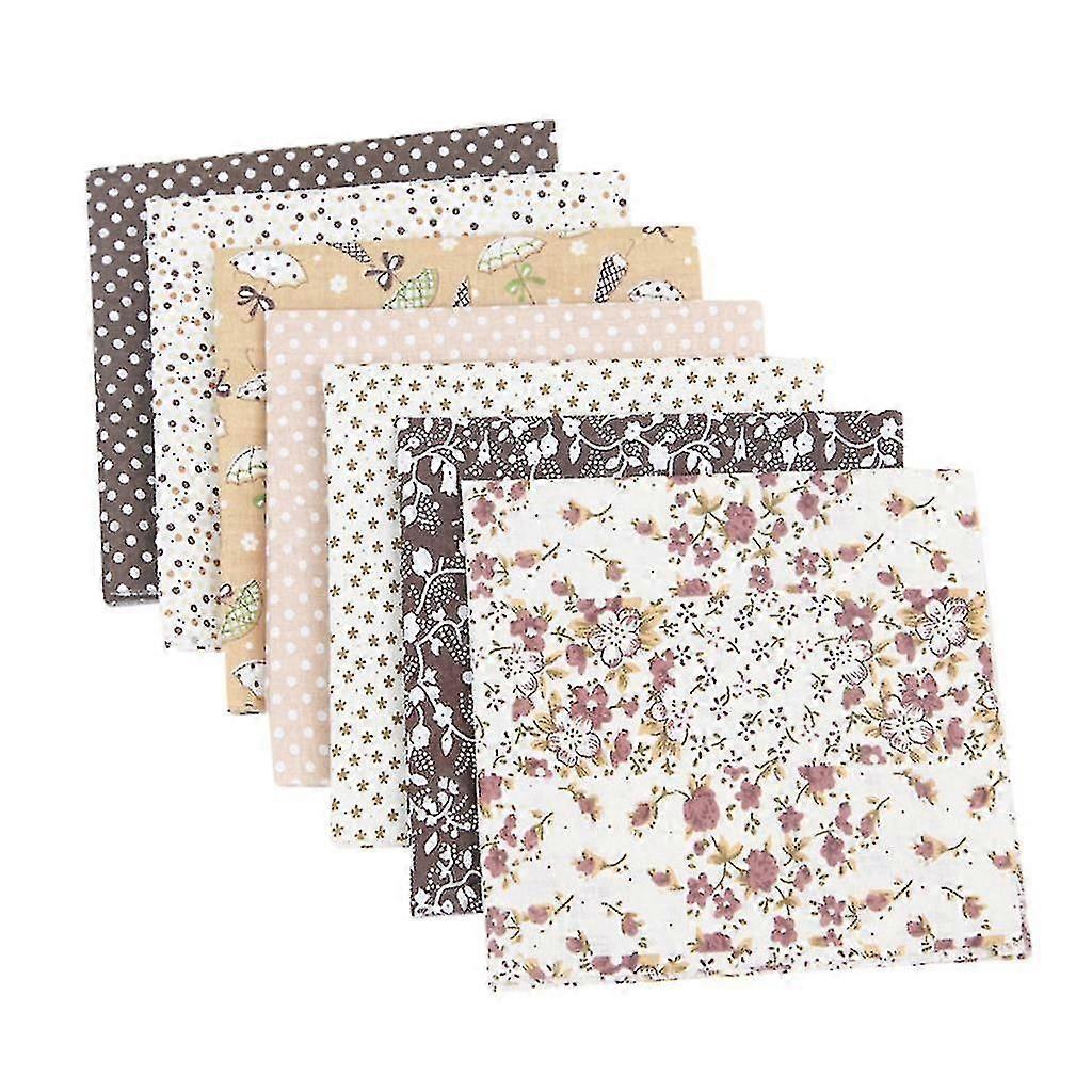 7pcs Cotton Craft Fabric Bundle Patchwork Squares Quilting Sewing