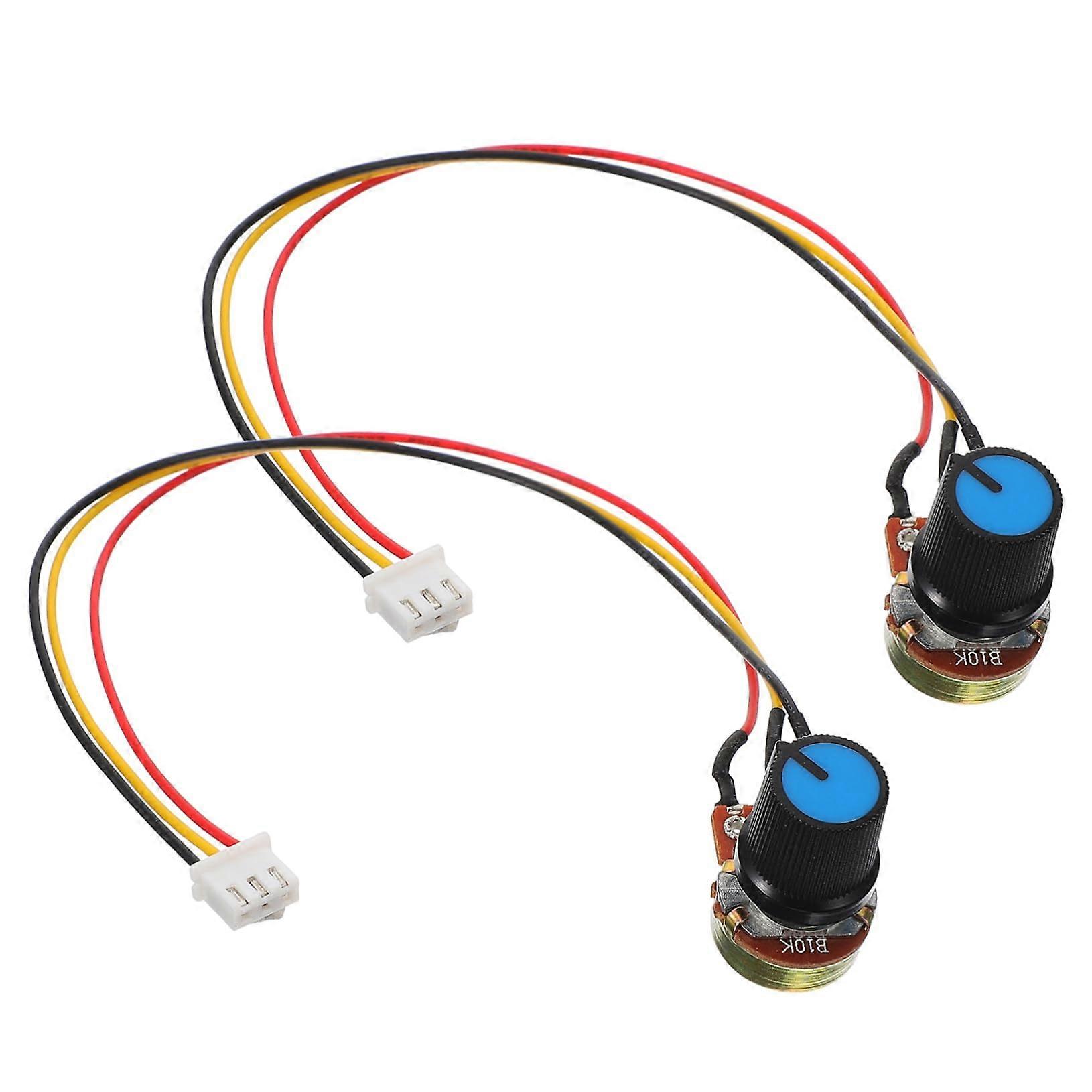 Speed Knob Switch 2Pcs Linear Taper Rotary Potentiometer Adjustable Variable Resistor For Guitar Connector Wire Cable