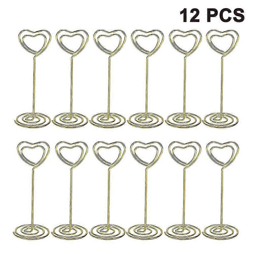 12pcs Tall Place Card Holder Table Number Holder Table Card Holder Table Number Stands With Heart Sh